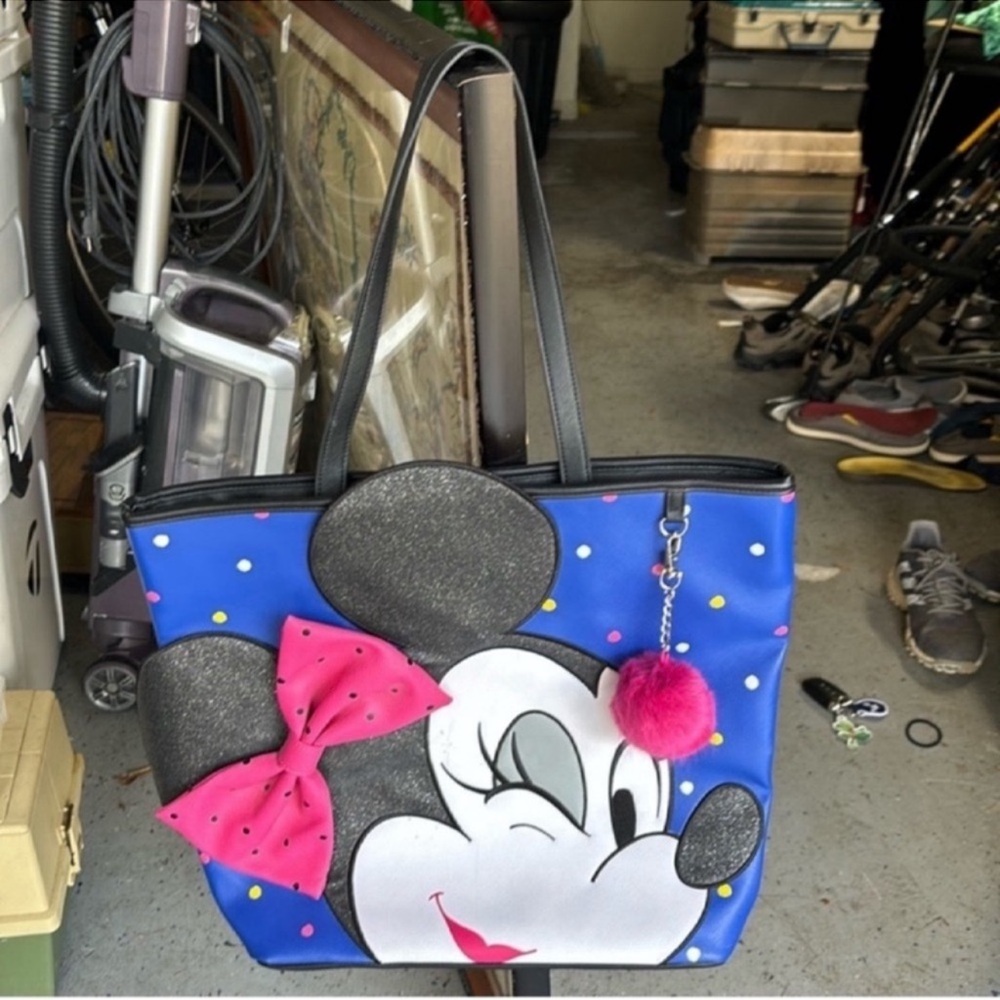 Loungefly Blue and Pink Minnie Mouse Tote